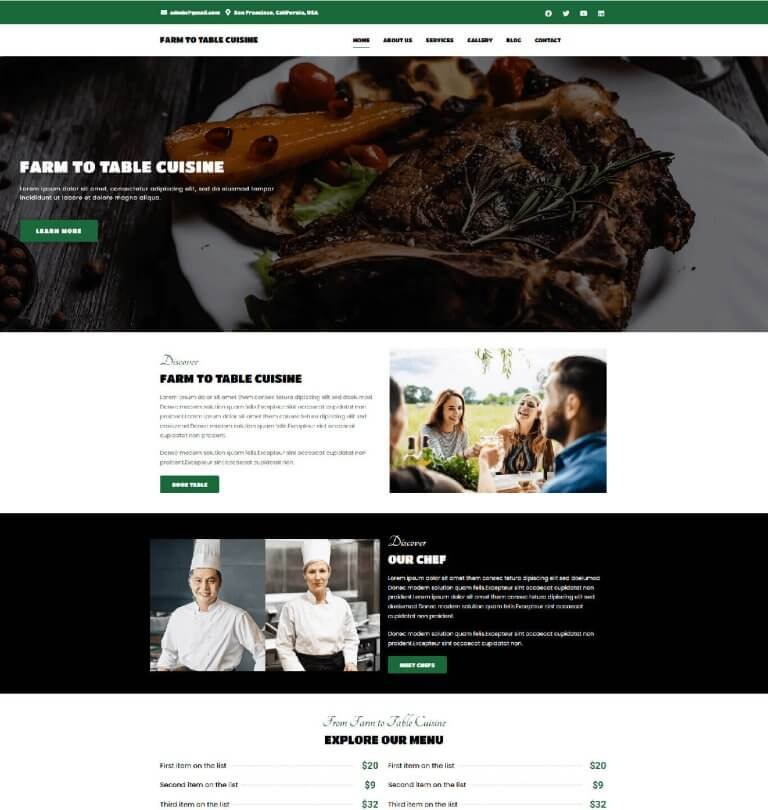 farm to table cuisine